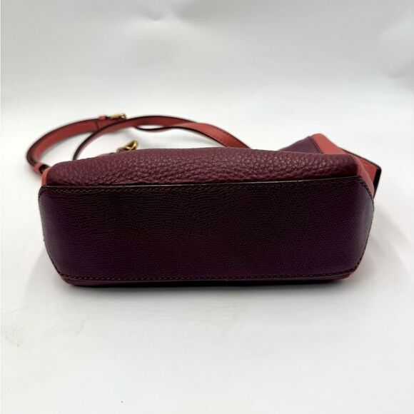 Auth Marc Jacobs Color block Maroon Deep Peach Small Shoulder Bag - Picture 5 of 12